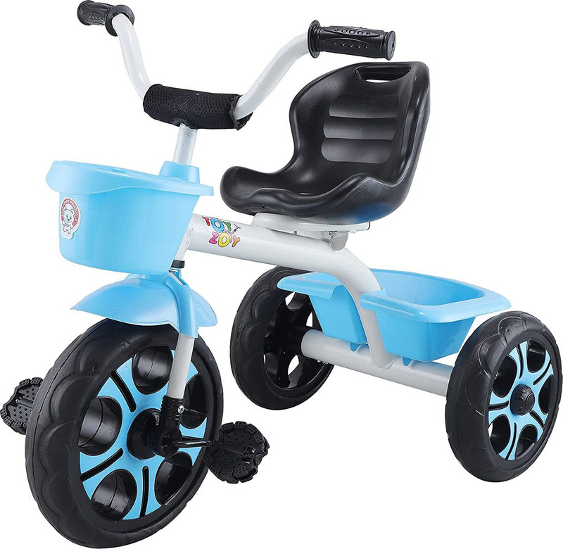 JoyRide Baby Tricycle For Kids| Boys| Girls| With Dual Storage Basket with Big Front Wheel Compact Lightweight Kids Trike (Blue) Tricycle(Blue)