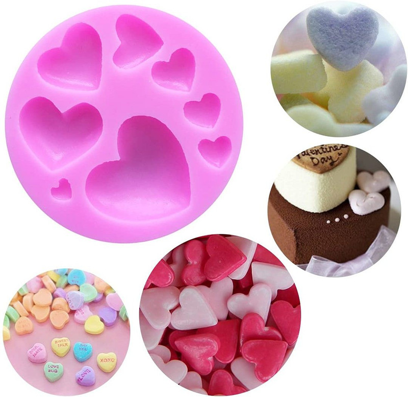 HOMEBAKERS MART Mart 3D Silicone Loving Heart Shaped Mold Fondant pack of 1 Cookie Press