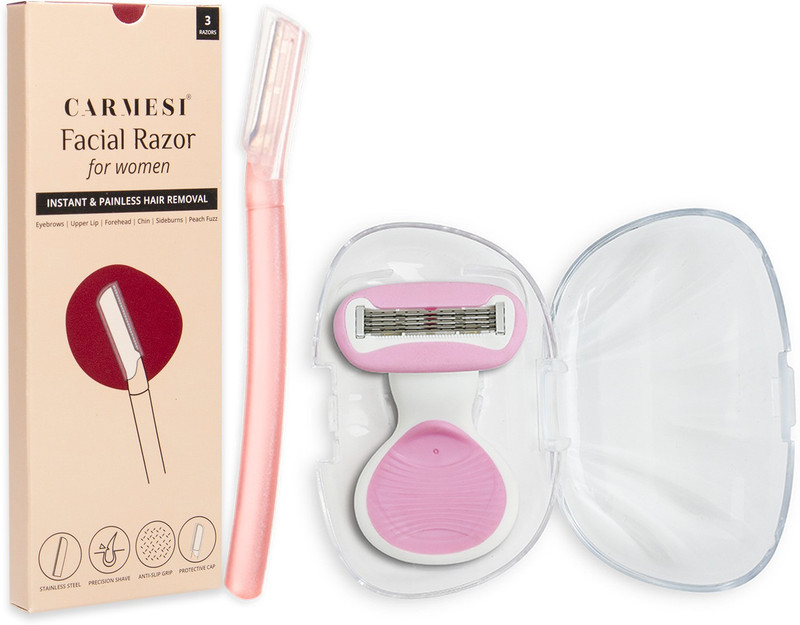 Carmesi Facial & Body Razor Combo | Pack of 3 Facial Razors and Pack of 1 Body Razor, Women(Pack of 4)