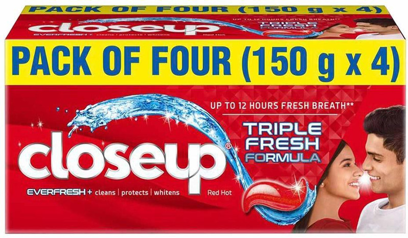 Closeup TRIPLE FRESH FORMULA 600G Toothpaste(600, Pack of 4)