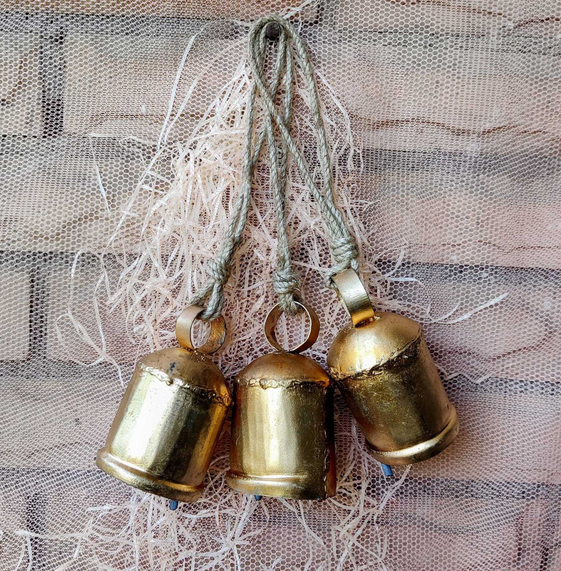 OnlineCraft iron bell gold 3 pc ( 3.5 inch ) Mountable Cowbell(Iron)