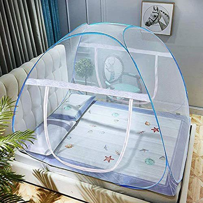 VIBHU ENTERPRISE Polyester Adults Washable VIBHU Mosquito Net, Polyester, Foldable for Double Bed - King Size Mosquito Net(White, Tent)
