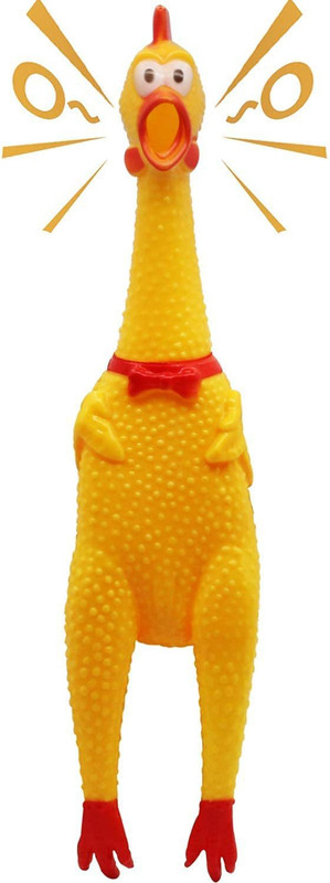 Woofy Squawking Chicken Rubber Squeeze Dog Toys Yellow Pet Toy Chicken Medium Hen Toy Rubber Rubber Toy For Dog