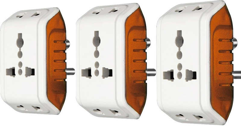 KAVANA 3 PIN UNIVERSAL HEAVY DUTY MULTI PLUG 6 A Three Pin Socket Worldwide Adaptor(Red)