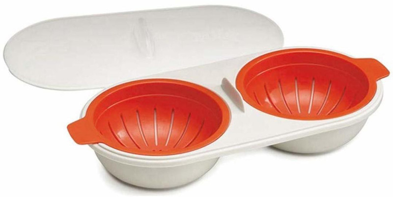 MOHAK Egg Poacher Food Grade Cookware Double Cup Egg Boiler Kitchen Steamed Egg Set Egg Cooker(Multicolor, 2 Eggs)