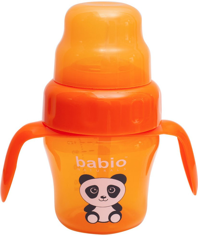 babio SOFT SPOUT 2 IN 1 SIPPER CUP( STRAW & SPOUT ) 4 OZ BPA Free Non Toxic - Plastic(Orange)