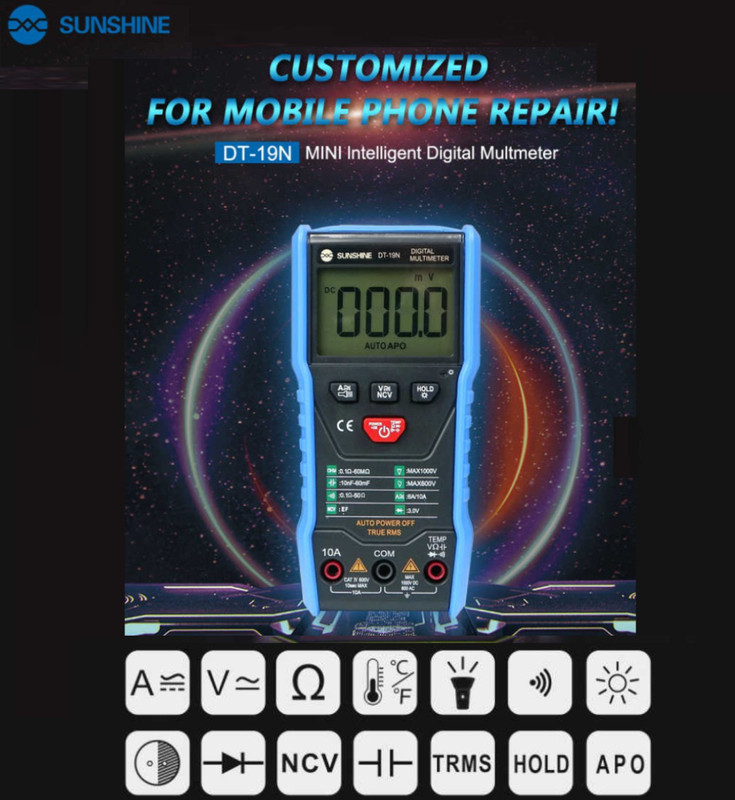 AKT SUNSHINE DT-19N Digital Multimeter(Black, Blue 6000 Counts)