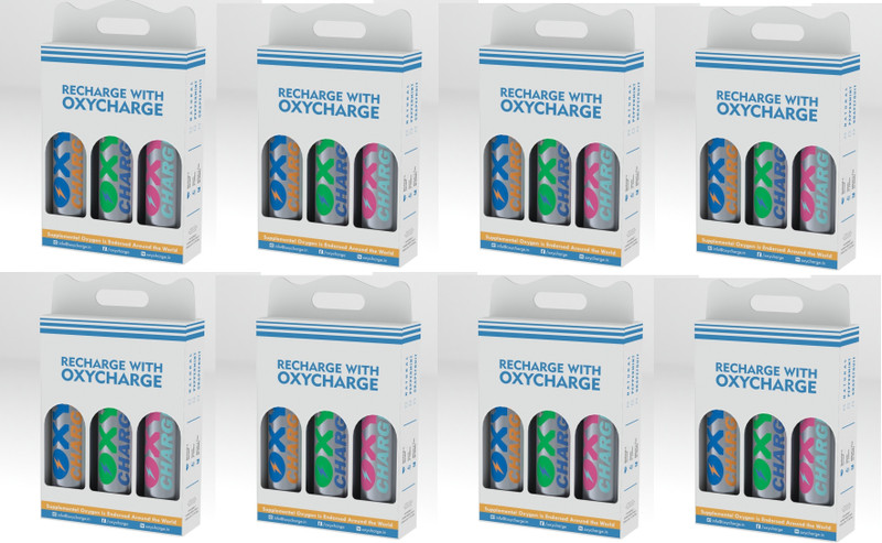 Oxycharge All-Natural Oxygen For Health, Wellness And Recovery - Combo - Pack Of 6 Portable Oxygen Can