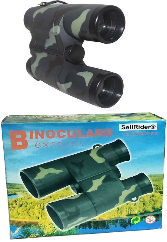 SellRider Waterproof/Fog-Proof Roof HD Binoculars Telescope Toy Spy Gear/Military Color Binoculars(35 mm , Black)