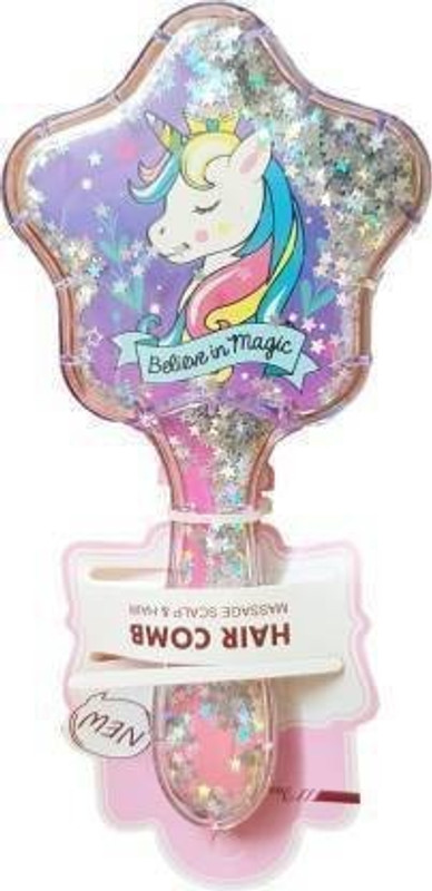 KIDICITI Glitter Hair Brush Purple For Girls Brush Comb