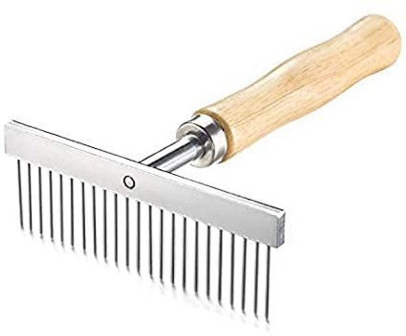THE DDS STORE Dog and Cat Wooden Handle Stainless Steel Teeth Anti Shedding Comb Basic Comb for  Dog, Cat