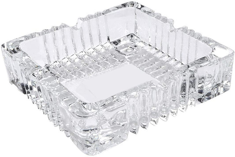 RedHooS Ash Trays for Smoking for Cigarette Stylish, Ashtray for Home, Car Ashtray 2 PC Clear Glass Ashtray(Pack of 2)