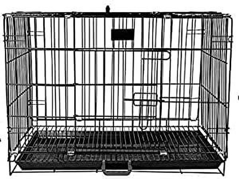 DogTrust Single-Door Folding Metal Dog 18 Inch Cage with Paw Protector Cage Seed Catcher