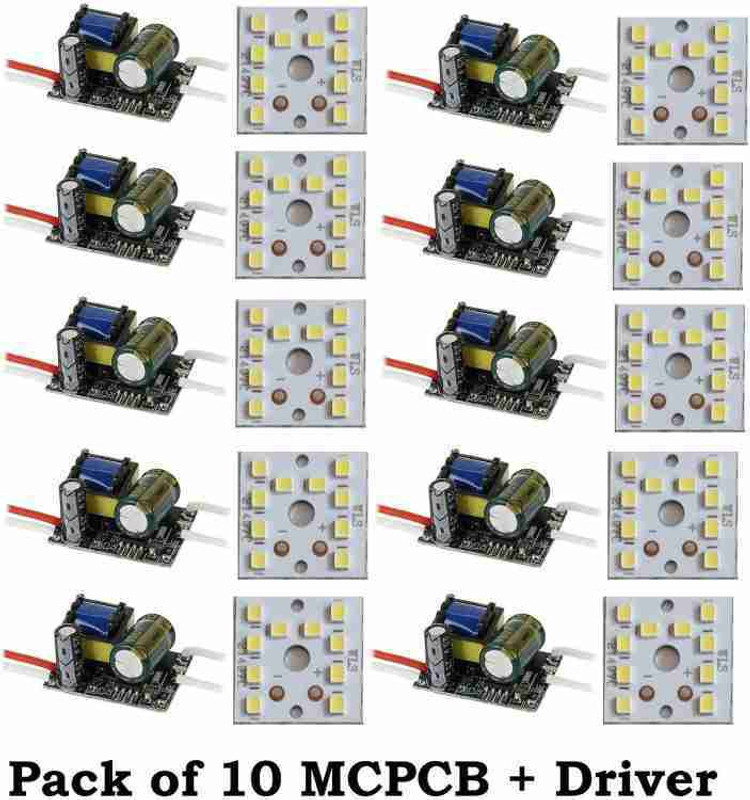 SHOBHANI ENTERPRISES SE ( pack of 10 ) 9watt Driver with MCPCB 9watt white color led Light Electronic Hobby Kit