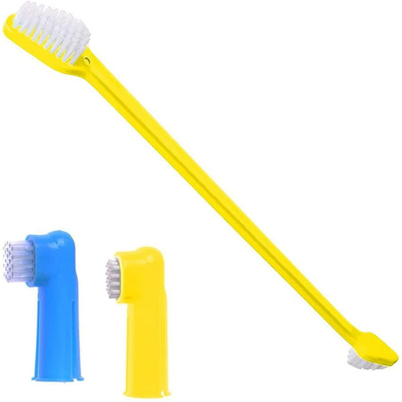 Emily Pets 3 Pieces Dog Toothbrush Set(Color May Vary) Pet Toothbrush(Young)