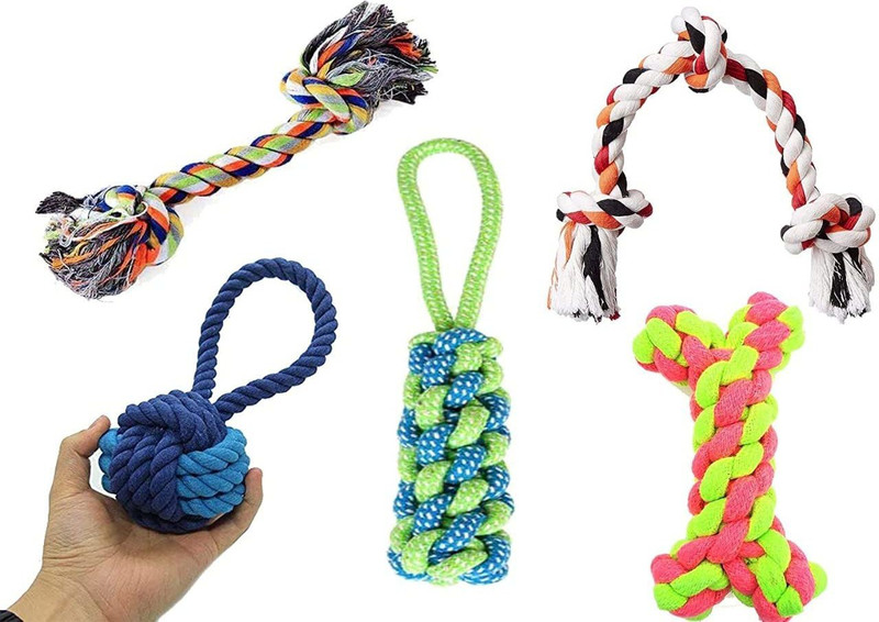 DogTrust Cotton Rubber Toy, Tug Toy, Chew Toy For Dog & Cat