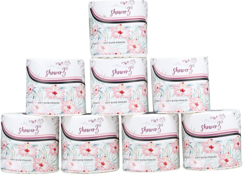 ShowerZ 2 Ply Tissue Toilet Paper Roll (Pack of 8) Toilet Paper Roll(2 Ply, 280 Sheets)