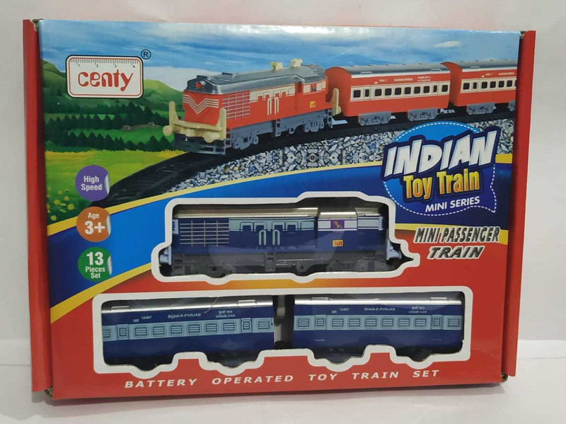 centy MINI PASSENGER TOY TRAIN BLUE (ENGINE SIZE : 15CM)(Blue)