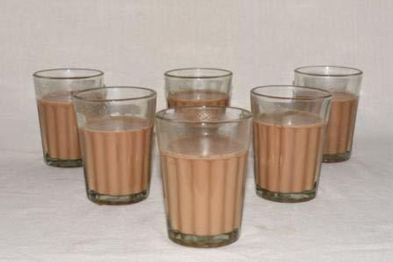 GOMARRTPRO Pack of 6 Glass Cutting Tea Glasses Set 6 - Cutting Desi chai Glass Set (100ml - 6 Pieces)(Clear, Cup Set)