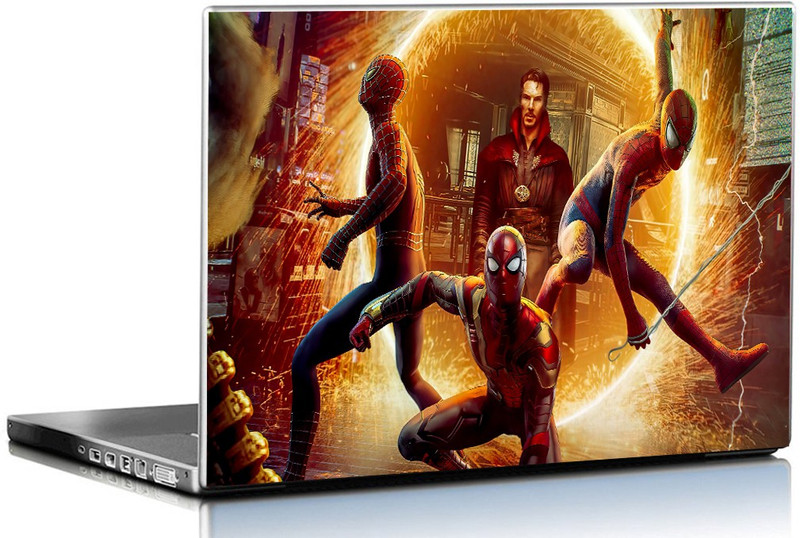 PIXELARTZ Laptop Skin Spiderman And Doctor Strange HD Quality 15.6 Inches MultiColor Vinyl Laptop Skin Compatible for 15.6 inch(Theme: Movies)