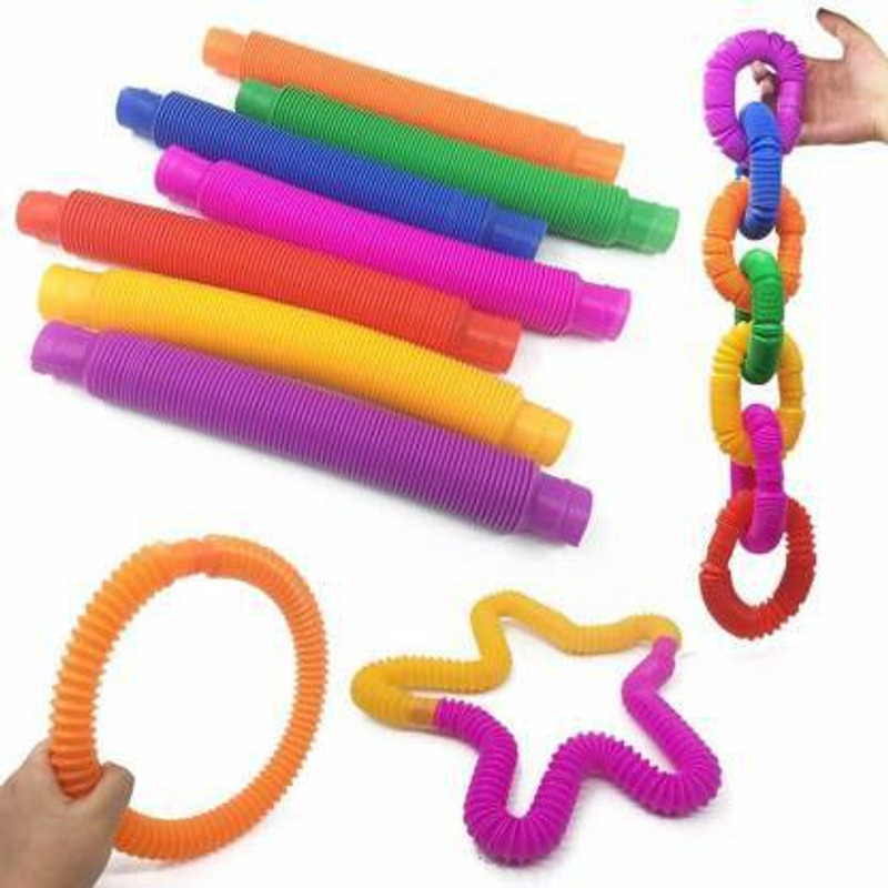 Aganta Pop Tubes Fidget Toy Pop Tube For Kids Fidgets Pipes Fun Toys And Games(Multicolor)