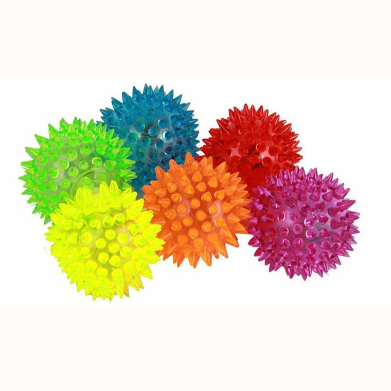 RVM Toys 2in1 3QTY Rubber Spiked Ball W/ LED Sound As Dog Chew Toy / Play Puppy Teething Dog Chew(250 g, Pack of 3)