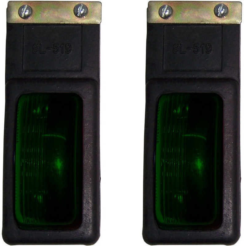 Allpartssource Side Mud Flap Marker Lamp with Bulb for Commercial Vehicle 12 Volts, Green Car Dash Indicator Lamp