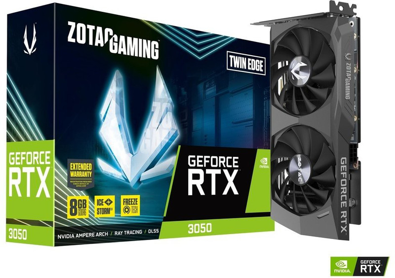 ZOTAC NVIDIA RTX 3050 Twin Edge 8 GB GDDR6 Graphics Card(Black)