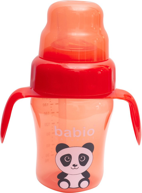 babio SOFT SPOUT 2 IN 1 SIPPER ( STRAW & SPOUT ) 9 OZ(Red)