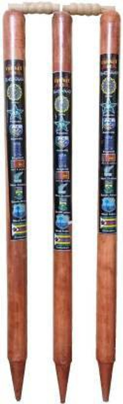 Hyper Premium 3 Wooden Stumps & 2 Bails (Brown)(Brown)