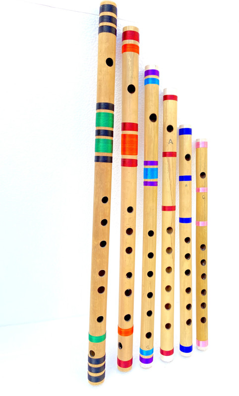 KHALSA MUSICAL SIX PCS SET G SHARP C SHARP A SCALE G SCALE B SCALE C SCALE Bamboo Flute(40 cm)