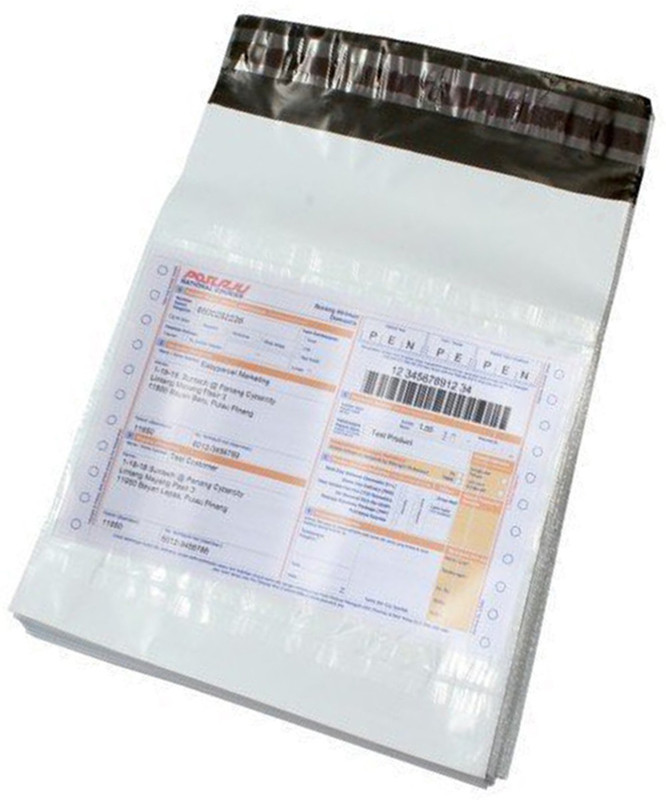 Euphoria Packaging LLP Secured courier bags/ sales envelopes Polybags for Shipping/ Packing jacket 51 microns with POD 15 x 19 inches ( Pack of 100 )(white & black)