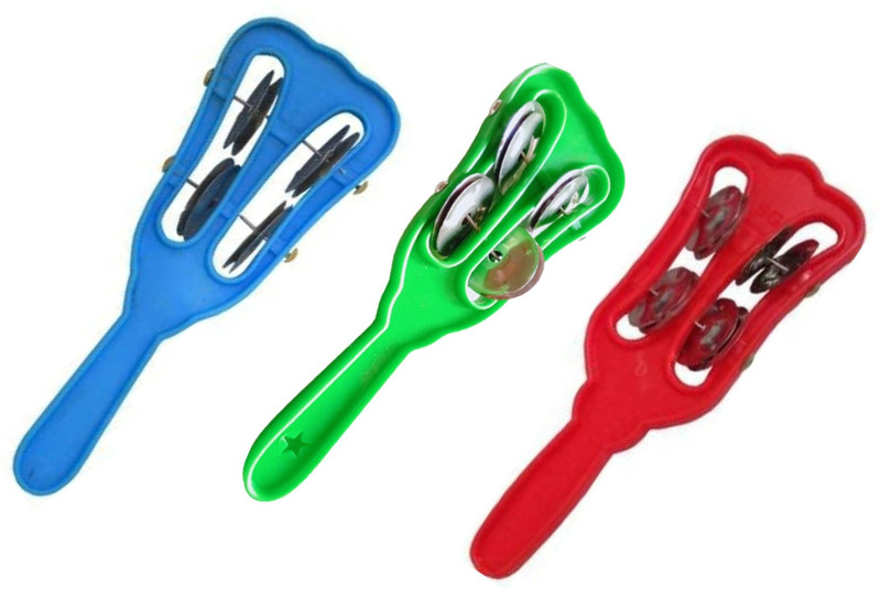 Rolimoli Plastic Manjira Jhunjuna Hand Kartal Intstrument for Bhajan Cymbals set of 1 Kartal Instrument
