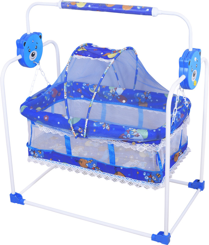 AMAKART Swing Cradle Jhula with Mosquito Net for New Born(Blue)