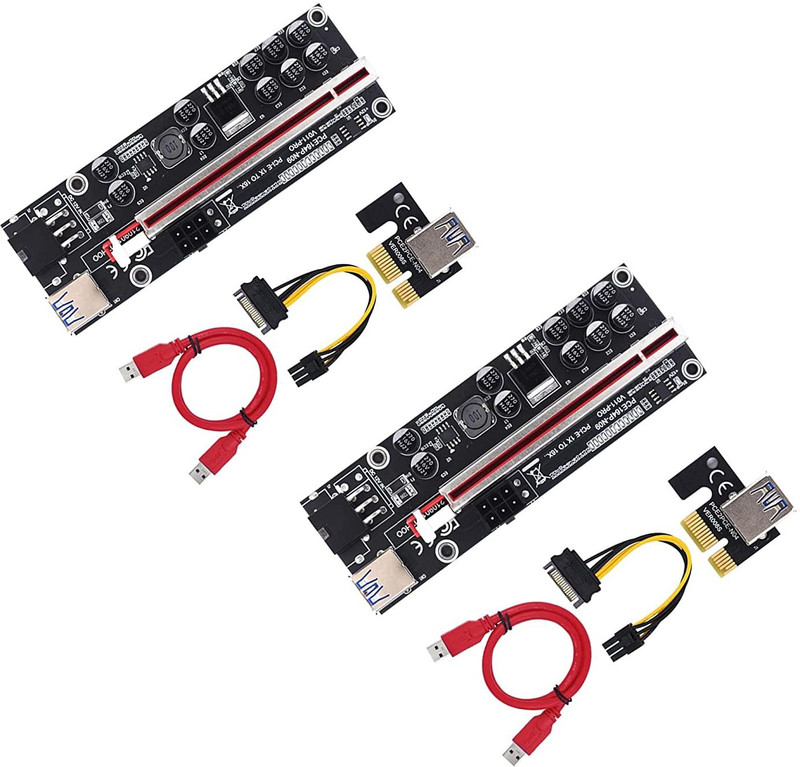 LipiWorld Pack Of 6 VER011-PRO Riser Card 10 Capacitors PCI-E 1X to 16X GDDR4 16 GB NVIDIA Chipset 64 bit 120 MHz Graphics Card