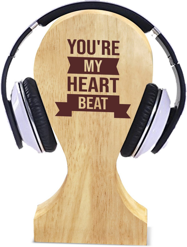 graphicalmela Wooden Headphone Stand, quirky you are my Heart beat Headphone Holder for Gamer Headphone Stand(Brown)