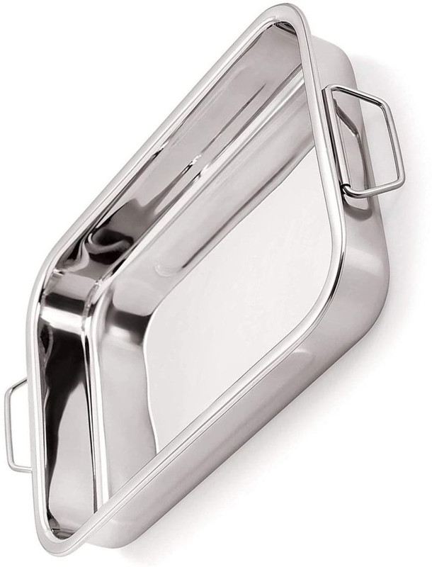 Luxuria High Grade Stainless Steel Lasagna Tray with Handle for Serving 45.5 X 33 Tray(Microwave Safe)