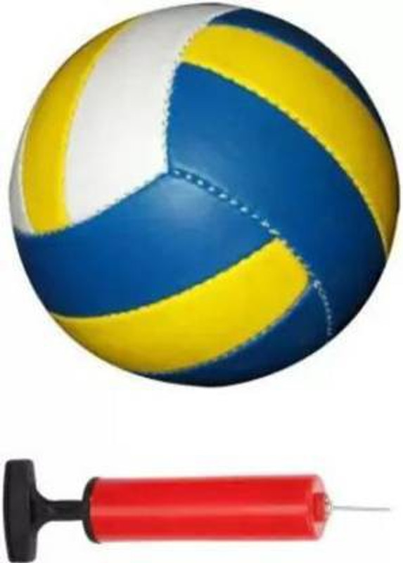 ISHAN SPORTS BLUE AND YELLOW BEST QUALITY WITH AIR PUMP PACK OF 2 Volleyball - Size: 4(Standard, Pack of 2, Multicolor)