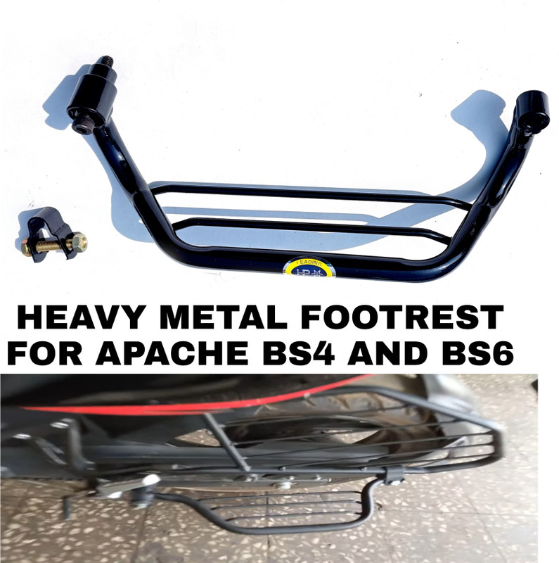 imad NEW HEAVY METAL FOOTREST FOR APACHE RTR /APACHE 160R Foot Rest(Black)