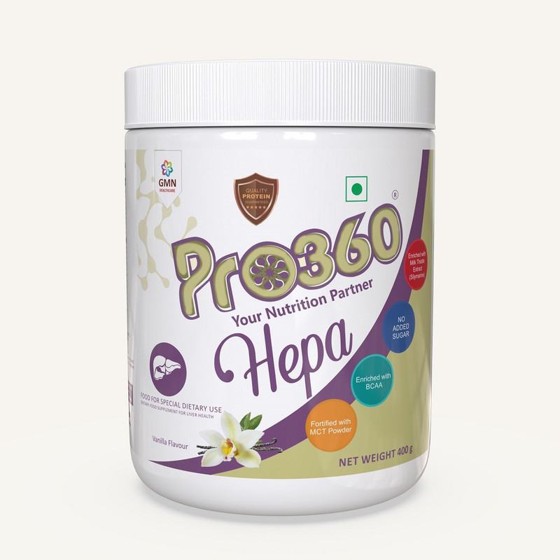 PRO360 Hepa Nutritional Protein Drink, Special Dietary Supplement for Liver Care Nutrition Drink(400 g, Vannila Flavored)
