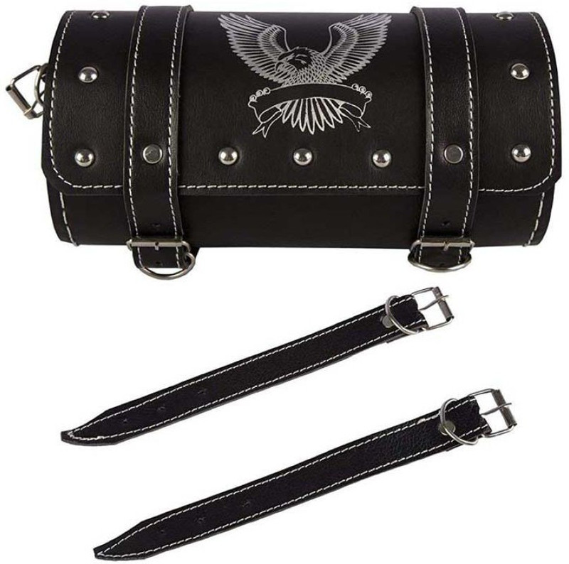 AutoGnix Saddle Bag Black Leatherette Motorbike Saddlebag