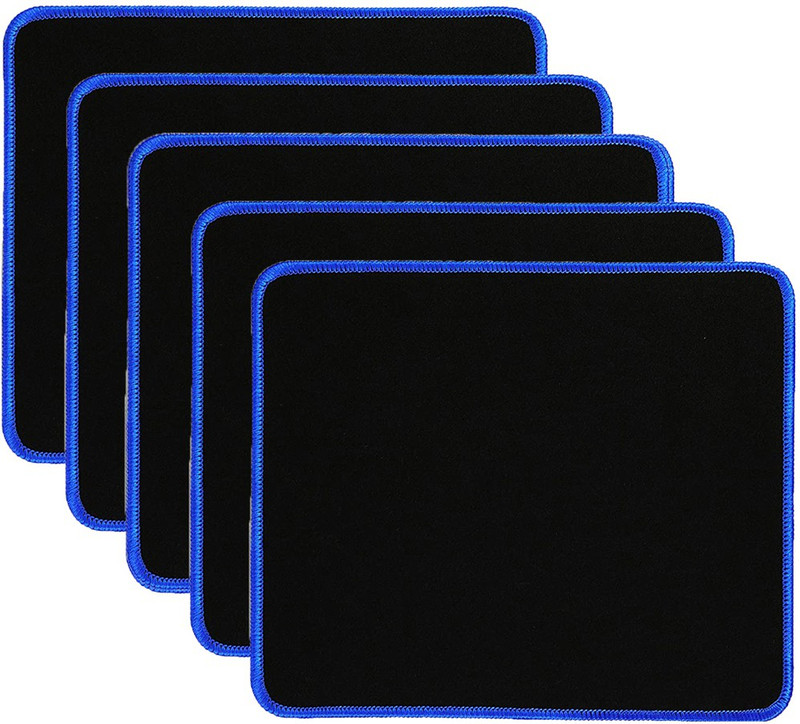 NIGSUR [5 Pack] Silk-Gliding Gaming Mouse Pad Red Non Slip Base Mousepad(Black)
