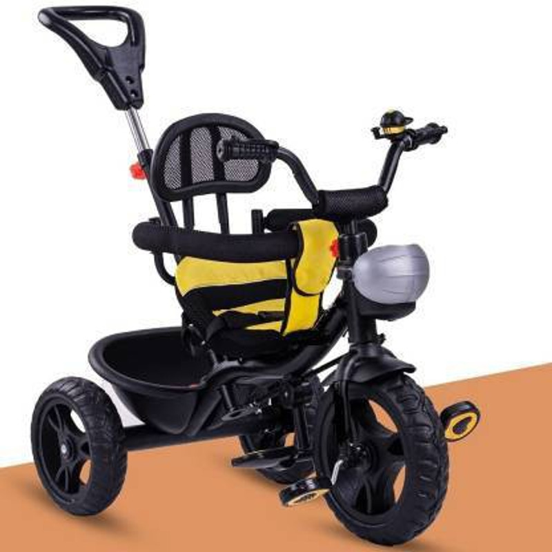 DUGGI MUGGI RECOMMENDED FOR 1,2,3,4,5 YEAR CHILDREN TRICYCLE FOR KIDS BEST Tricycle for Kids with Parental /Push Handle & Safety Bar for Kids Tricycle(Yellow)