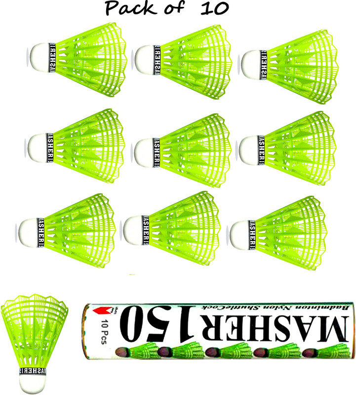 Navdev Masher 150 Premium First Quality Shuttlecock {pack of 20} Plastic Shuttle - Green(Medium Fast, 78, Pack of 20)