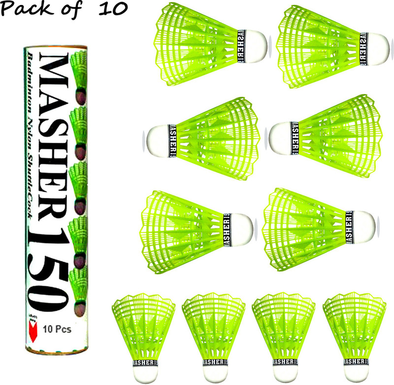 IMPETUS Rally Shuttlecock Nylon Shuttle - Green(Medium, 77, Pack of 6)
