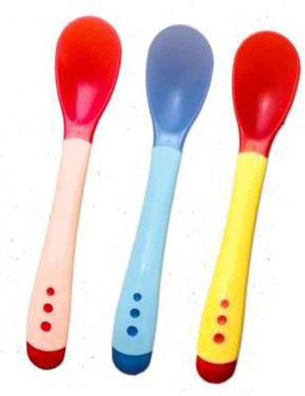 QUICKSHOP Baby Silicone Temperature Sensing Spoon, BPA Free Changing Color Feeding Spoon  - silicon(Multicolor)