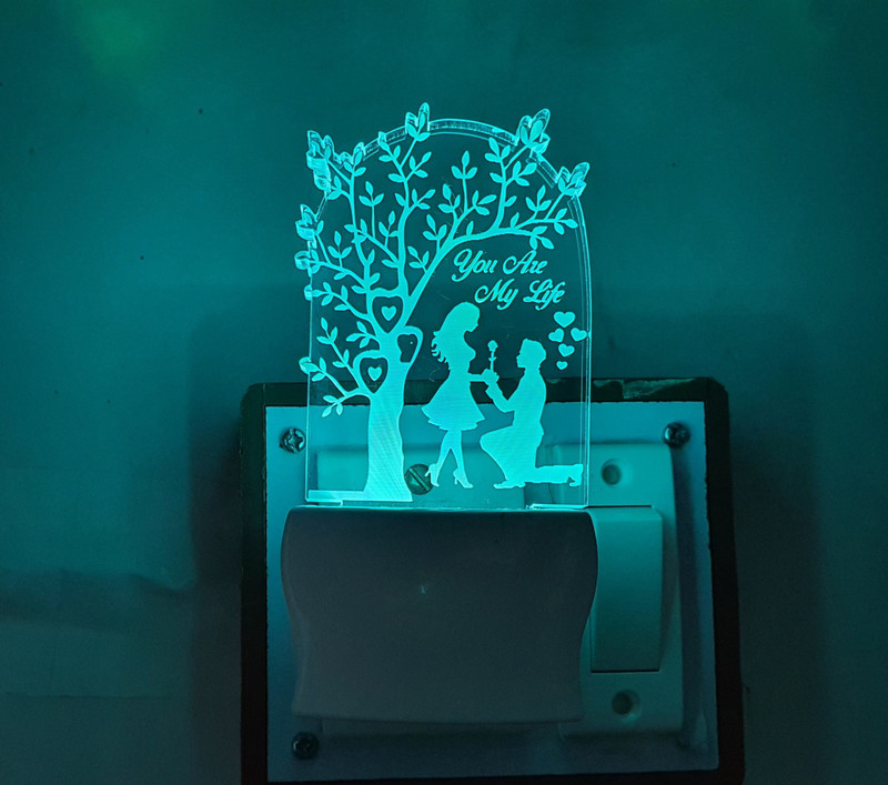 jkart Multicolour 3D ” You Are My Life ” Beautiful Colour Changing Lamp For Decor/Gift Night Lamp(10 cm, Multicolor)