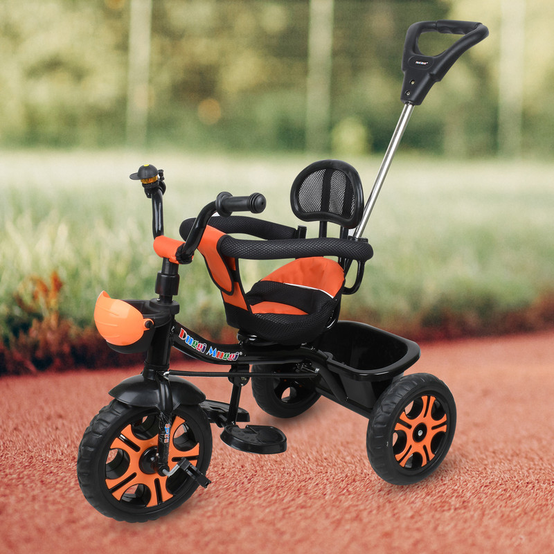 TOYSHOPPEE with Parental /Push Handle Baby TriCycle Suitable for (1-5 Years) Kids Tricycle(Orange)