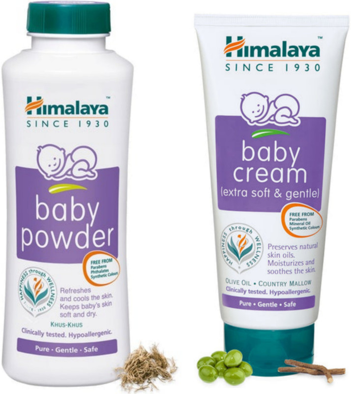 HIMALAYA BABY POWDER ( 200GM ) + BABY CREAM ( 100ML )(White)
