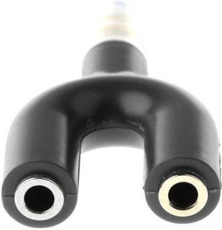 SANNO WORLD Black U Shape 3.5mm Stereo TRRS 2 Pole Plug Male to Mic & Headset Female Phone Converter(Android, iOS)
